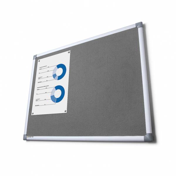 Scritto® Fabric Notice Board 100 x 150 cm Grey