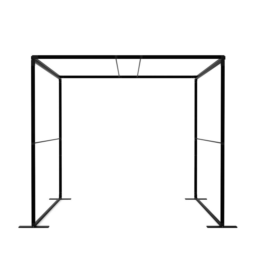 FlexFrame Dach 120 x 230 cm Schwarz (inkl. Extension Set 30 cm) – Ansicht 4