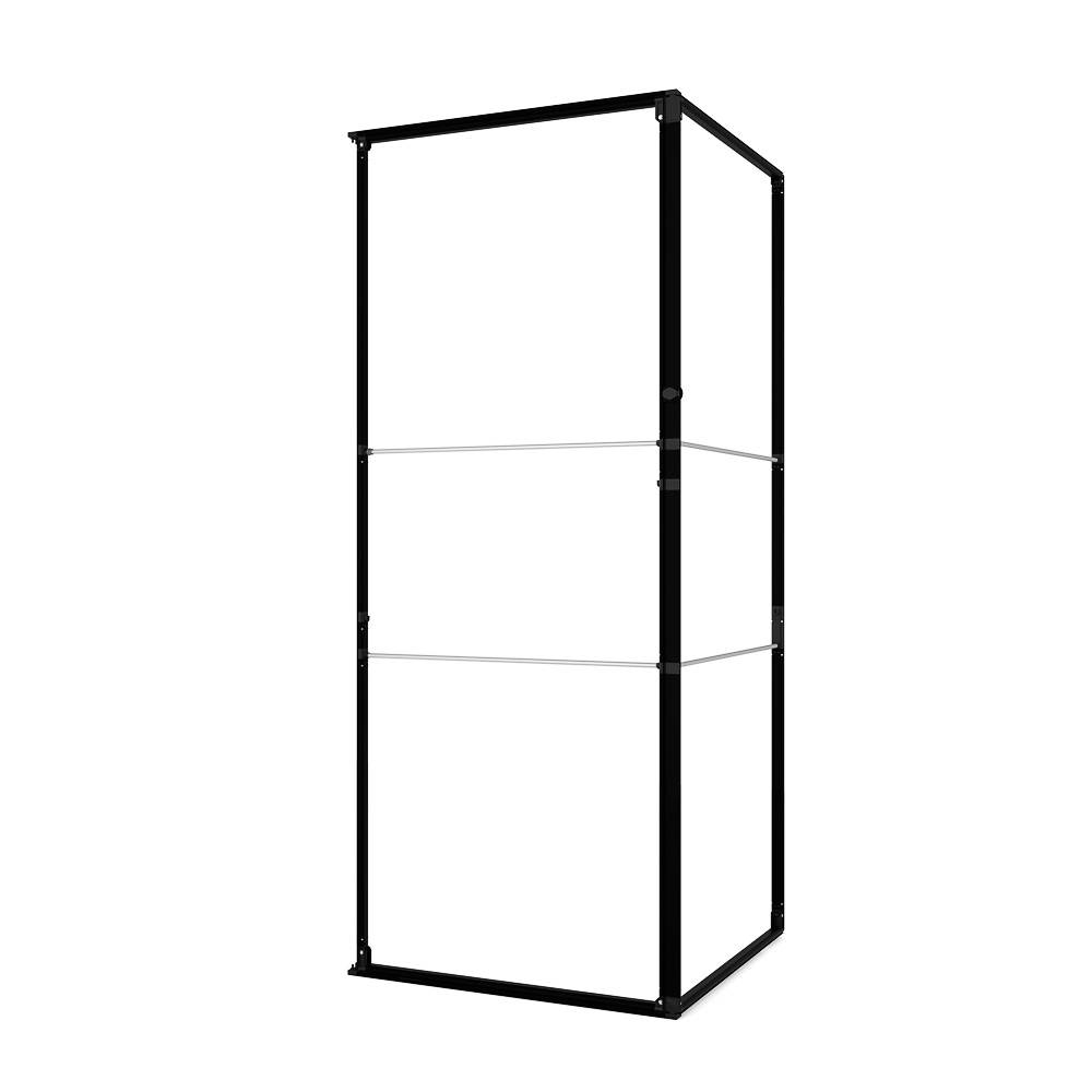 FlexFrame Stauraum Set 100 x 250 cm Schwarz (inkl. Extension Set 50 cm) – Ansicht 5