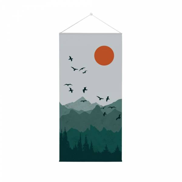 Hanging Flag Banner 58 x 120 cm Sun and Birds