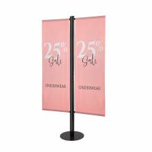 Indoor Flag Pole Two-Sided Black Size M