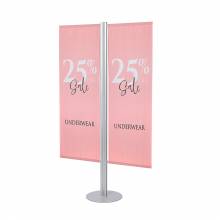 Indoor Flag Pole Two-Sided Silver Size M