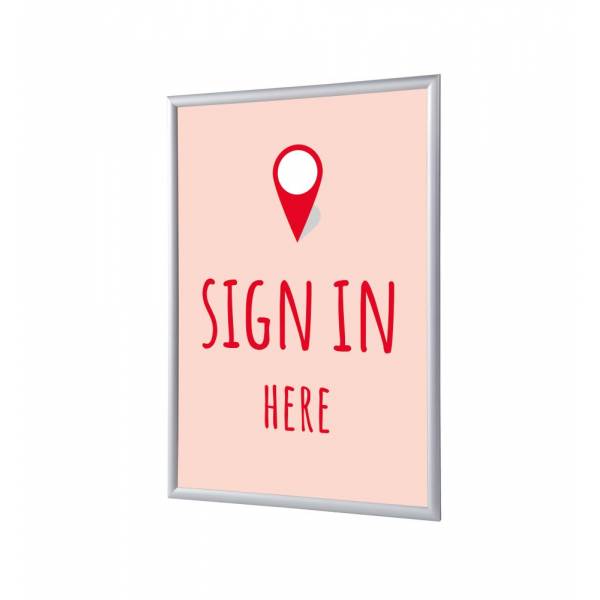 Snap Frame A4 Complete Set Sign In Here Red English