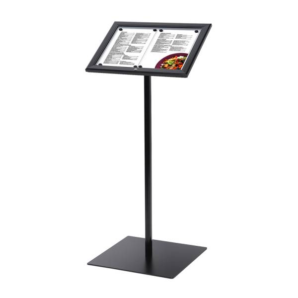 Black Lockable Menu Stand / LED