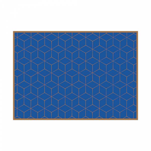 Placemat Hexagon Blue-Brown