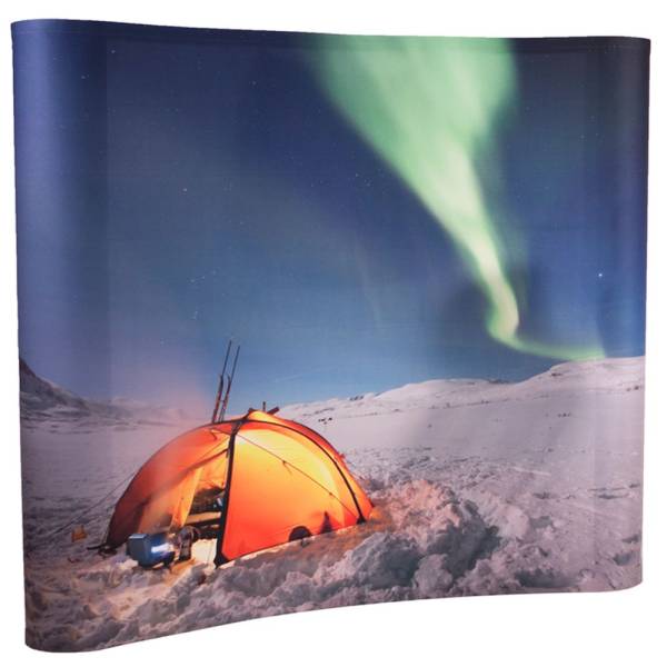 Pop-Up Fabric Premium Curved Graphic Round Sides 3 x 3