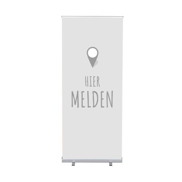 Roll-Banner Budget 85 Complete Set Sign In Here Grey Dutch