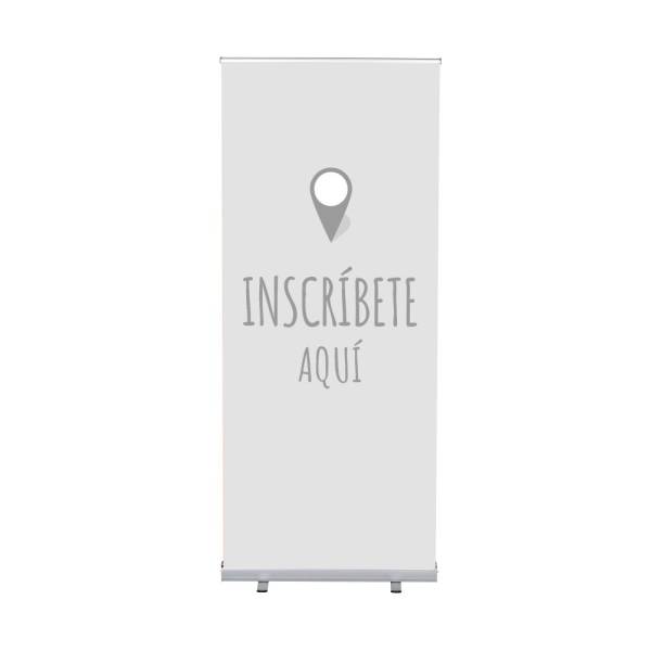 Roll-Banner Budget 85 Complete Set Sign In Here Grey Spanish