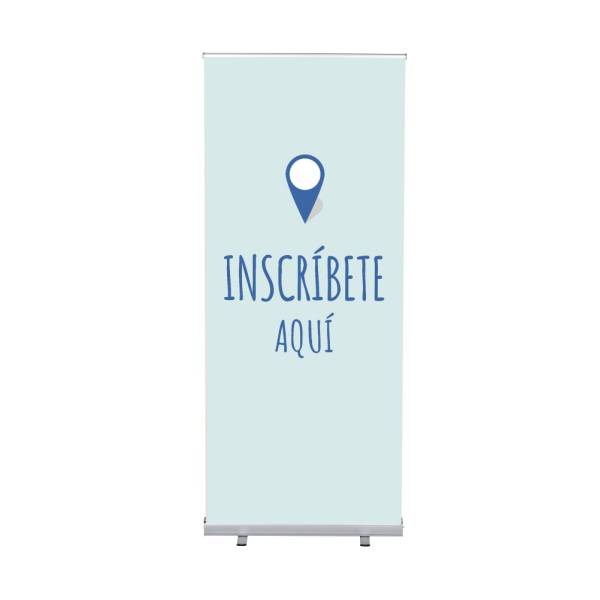 Roll-Banner Budget 85 Complete Set Sign In Here Blue Spanish