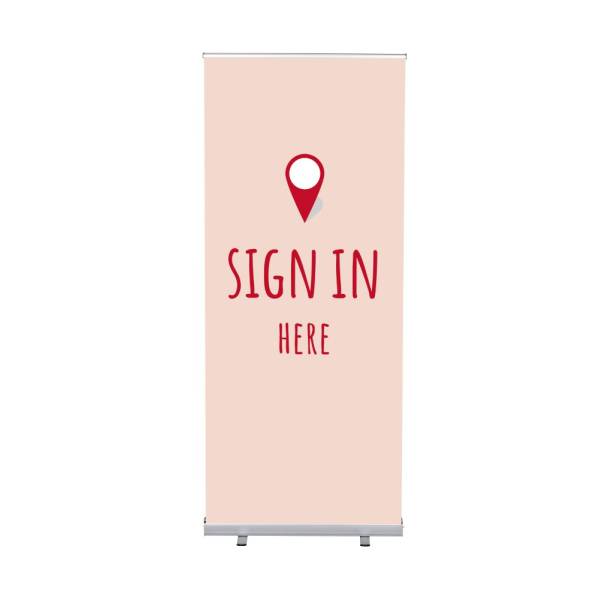 Roll-Banner Budget 85 Complete Set Sign In Here Red English