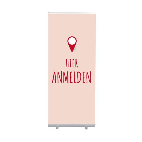 Roll-Banner Budget 85 Complete Set Sign In Here Red German