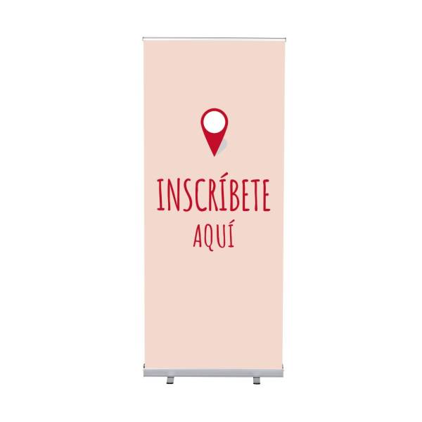 Roll-Banner Budget 85 Complete Set Sign In Here Red Spanish