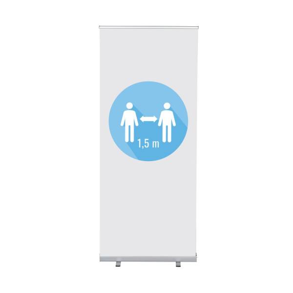 Roll-Banner Budget 85 Complete Set 1,5 Meter Distance White