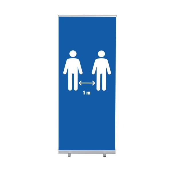 Roll-Banner Budget 85 Complete Set 1 Meter Distance Blue