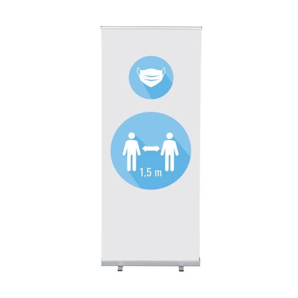 Roll-Banner Budget 85 Complete Set Mask and 1,5 Meter Distance White