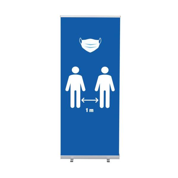 Roll-Banner Budget 85 Complete Set Mask and 1 Meter Distance Blue