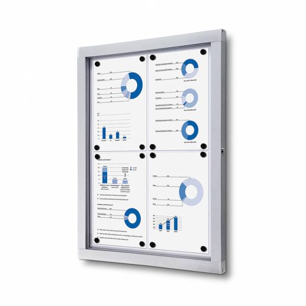 INDOOR/OUTDOOR 4xA4 DRY WIPE NOTICEBOARD