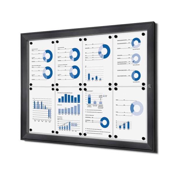 Indoor Lockable Showcase 8 x A4 Anthracite