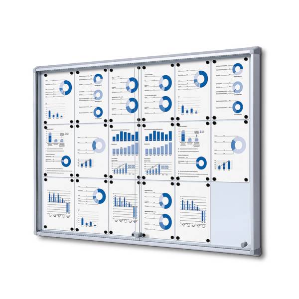 Indoor Lockable Showcase With Sliding Doors 18 x A4