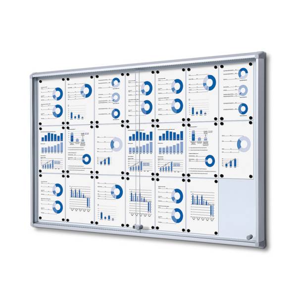 Indoor Lockable Showcase With Sliding Doors 21 x A4