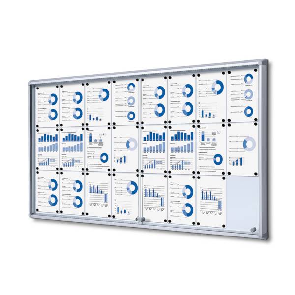 Indoor Lockable Showcase With Sliding Doors 24 x A4