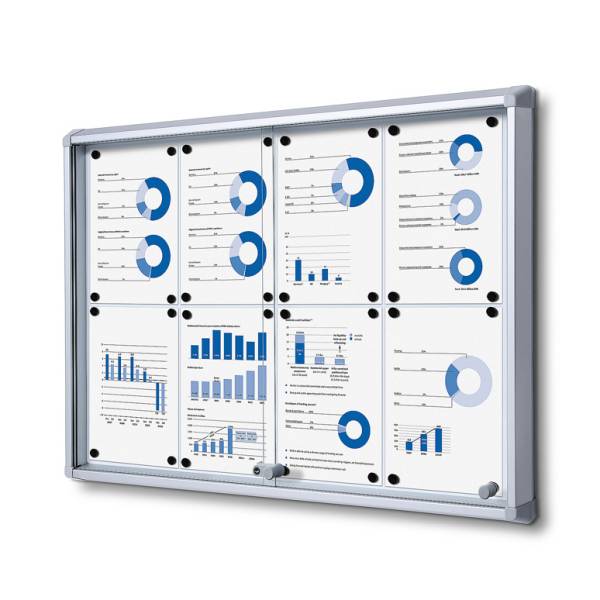 Indoor Lockable Showcase With Sliding Doors 8 x A4