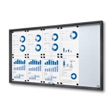 Indoor Lockable Showcase With Sliding Doors Slim 10 x A4 Anthracite