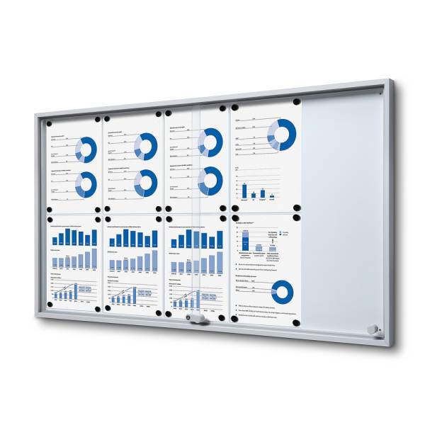 Indoor Lockable Showcase With Sliding Doors Slim 10 x A4