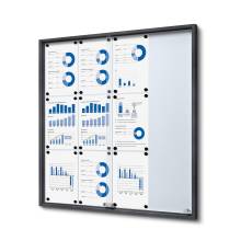 Indoor Lockable Showcase With Sliding Doors Slim 12 x A4 Anthracite
