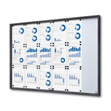 Indoor Lockable Showcase With Sliding Doors Slim 18 x A4 Anthracite