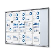 Indoor Lockable Showcase With Sliding Doors Slim 18 x A4