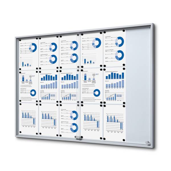 Indoor Lockable Showcase With Sliding Doors Slim 18 x A4