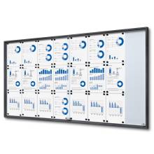Indoor Lockable Showcase With Sliding Doors Slim 24 x A4 Anthracite