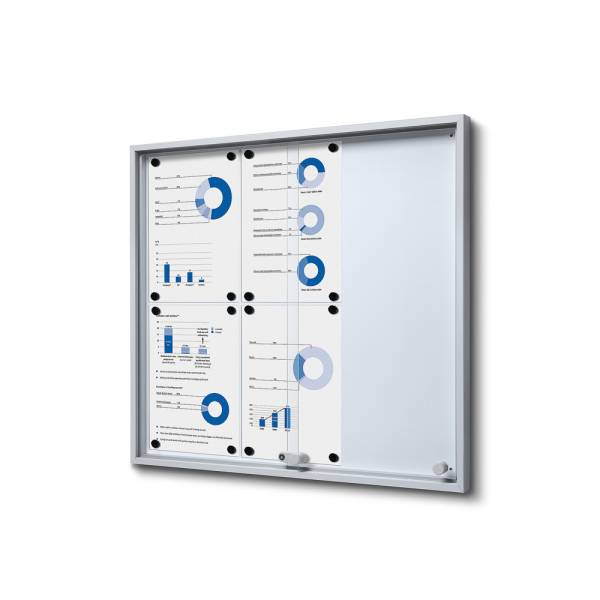Indoor Lockable Showcase With Sliding Doors Slim 6 x A4