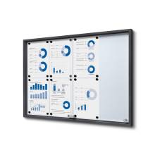 Indoor Lockable Showcase With Sliding Doors Slim 8 x A4 Anthracite