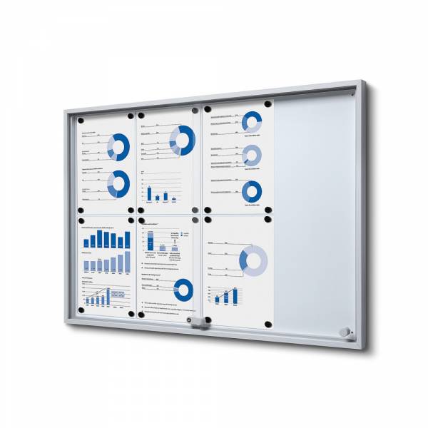 Indoor Lockable Showcase With Sliding Doors Slim 8x A4