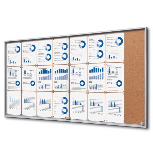 Cork Indoor Lockable Showcase With Sliding Doors Slim