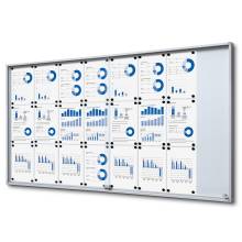 Indoor Lockable Showcase With Sliding Doors Slim With Safety Corners 24 x A4