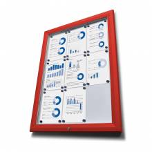 Outdoor Lockable Showcase With Gas Spring 15 x A4 Red