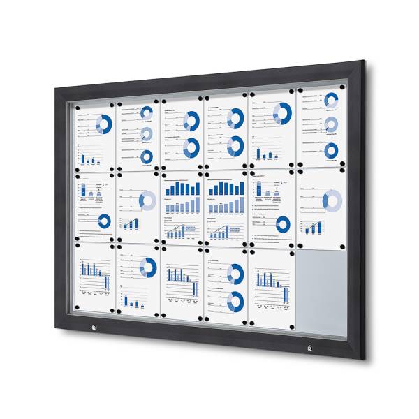 Outdoor Lockable Showcase With Gas Spring 18 x A4 Anthracite