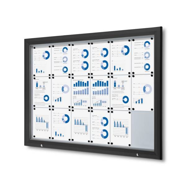 Outdoor Lockable Showcase With Gas Spring 18 x A4 Black