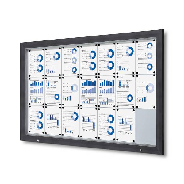 Outdoor Lockable Showcase With Gas Spring 21 x A4 Anthracite