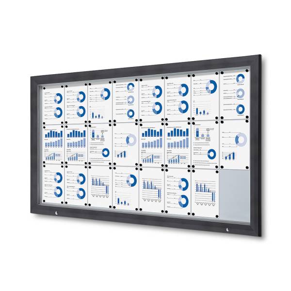 Outdoor Lockable Showcase With Gas Spring 24 x A4 Anthracite