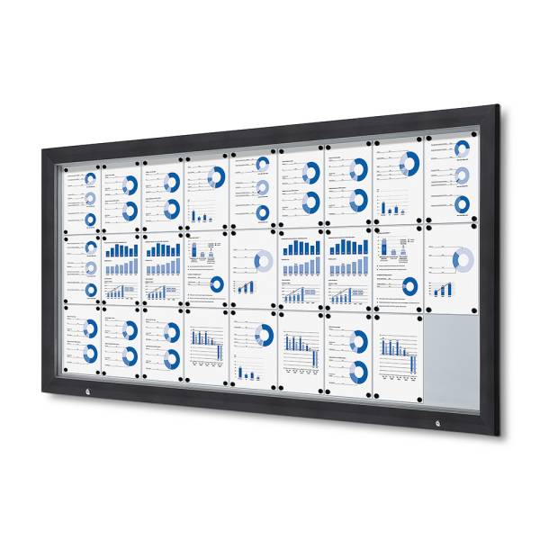 Outdoor Lockable Showcase With Gas Spring 27 x A4 Anthracite