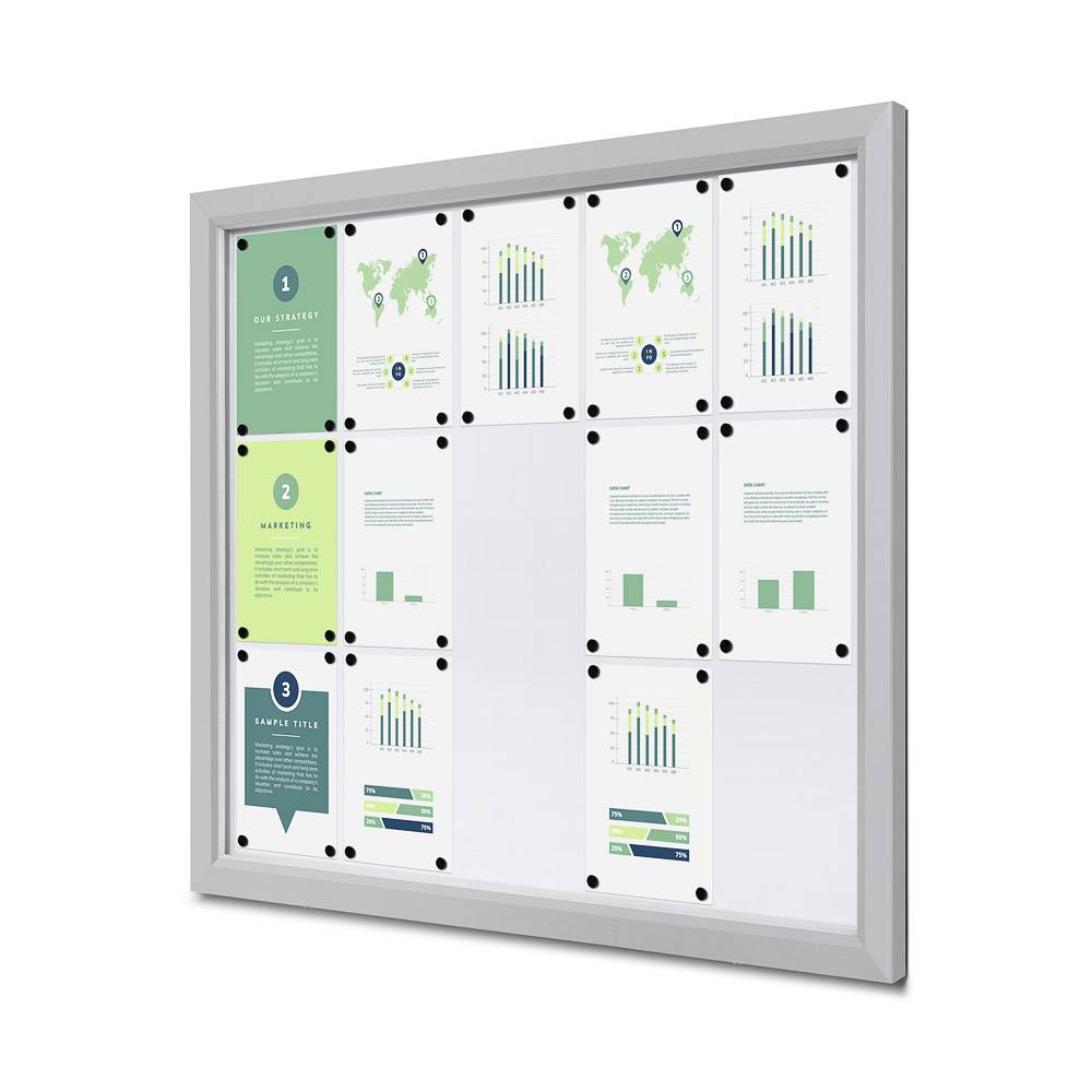 Abschließbarer Schaukasten Outdoor Slim 15 x A4 – Ansicht 2