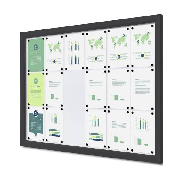 Outdoor Lockable Showcase Slim 18 x A4 Antracite