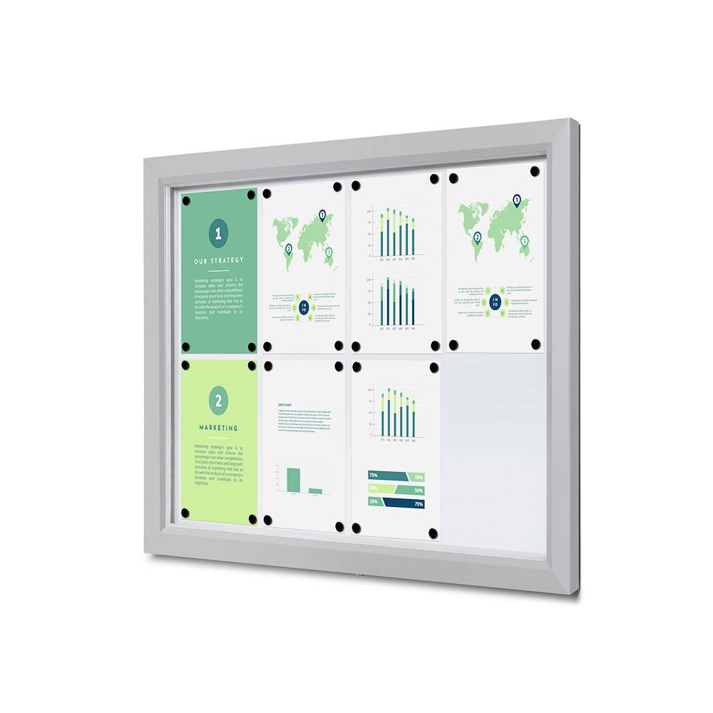 Abschließbarer Schaukasten Outdoor Slim 8 x A4 – Ansicht 2