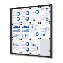 Indoor Lockable Showcase Economy 12 x A4 Black