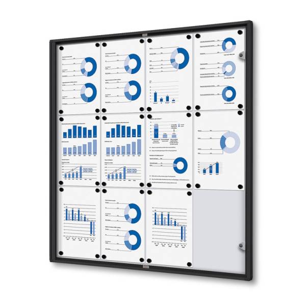 Indoor Lockable Showcase Economy 12 x A4 Black