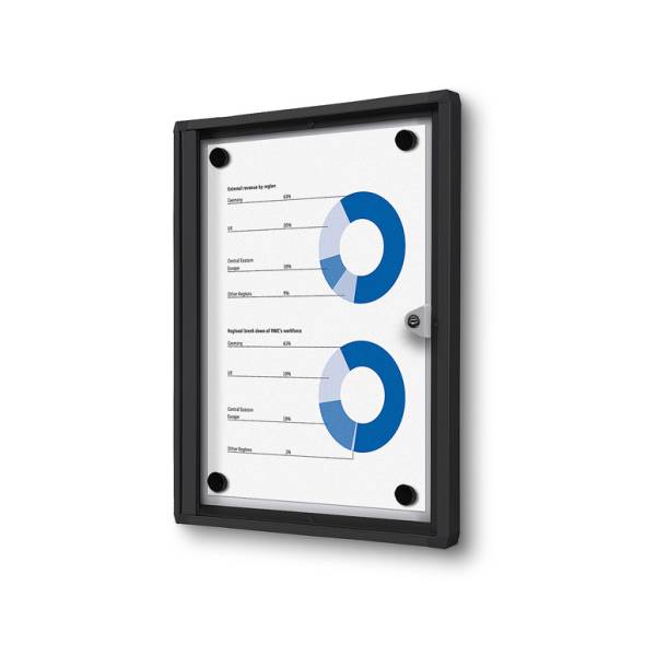 Indoor Lockable Showcase Economy 1 x A4 Black